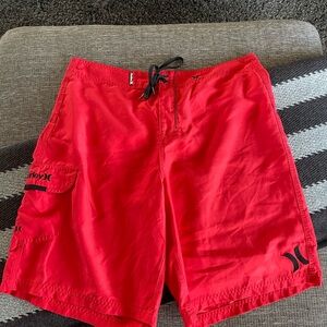 HURLEY mens size 36 board shorts trunks swimsuit red